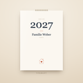 Personalisierter Familienkalender 2027 – Titelblatt mit Familienname