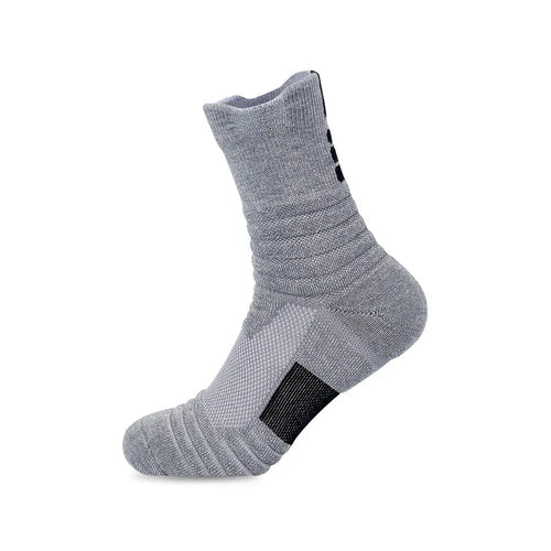 Gexit Sport-Crew-Socke in Grau, geripper Schaft mit gepolsterter Sohle