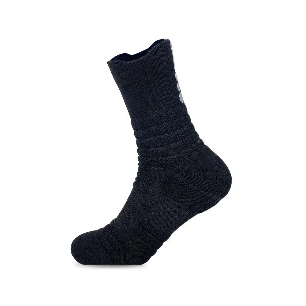 Gexit Sport-Crew-Socke in Schwarz, geripper Schaft mit gepolsterter Sohle