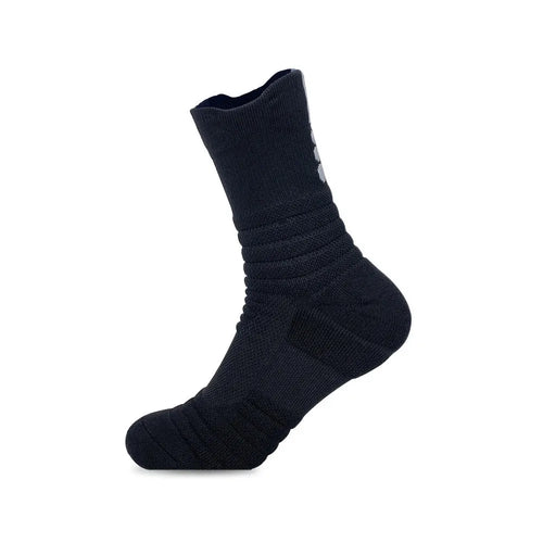 Gexit Sport-Crew-Socke in Schwarz, geripper Schaft mit gepolsterter Sohle