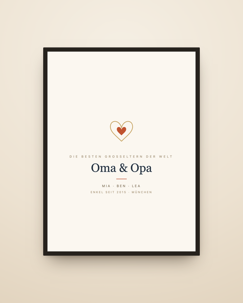 Oma & Opa Set: personalisiertes Großeltern-Poster