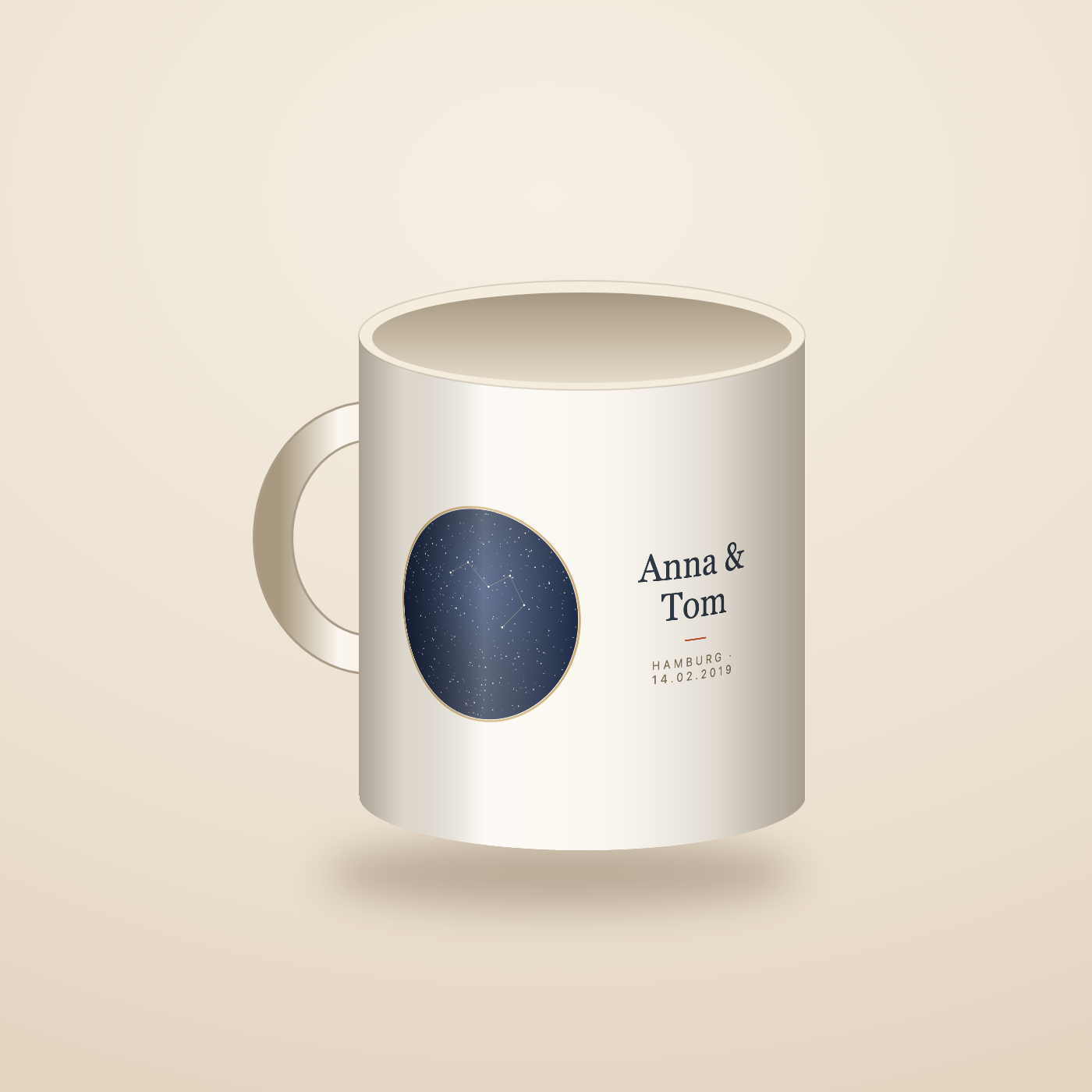 Sternenkarten-Tasse von der anderen Seite – Motiv auf beiden Seiten