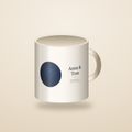 Personalisierte Sternenkarten-Tasse mit Sternenhimmel, Namen und Datum