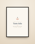 Personalisiertes Tante-Onkel-Poster mit Anker-Motiv