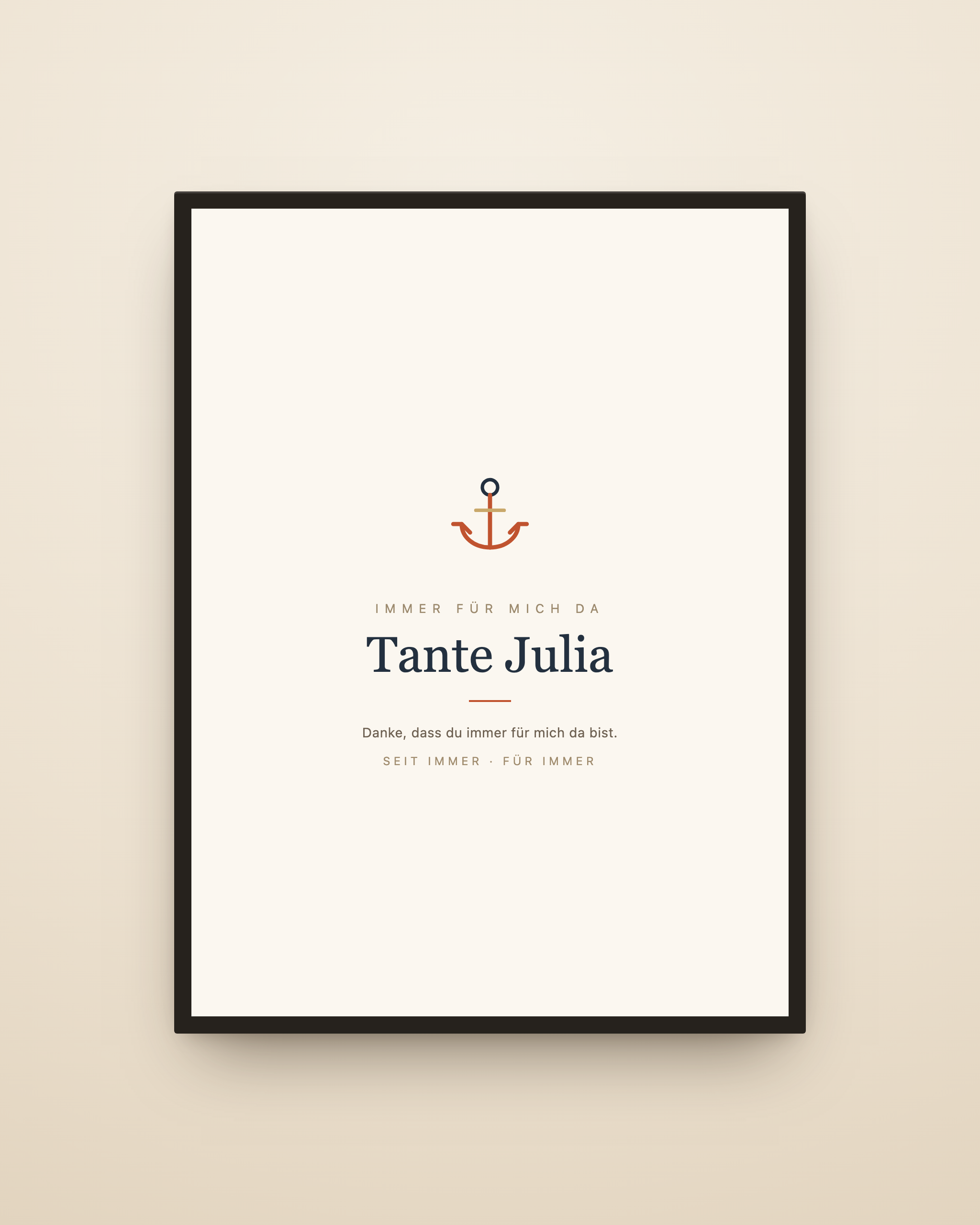 Personalisiertes Tante-Onkel-Poster mit Anker-Motiv
