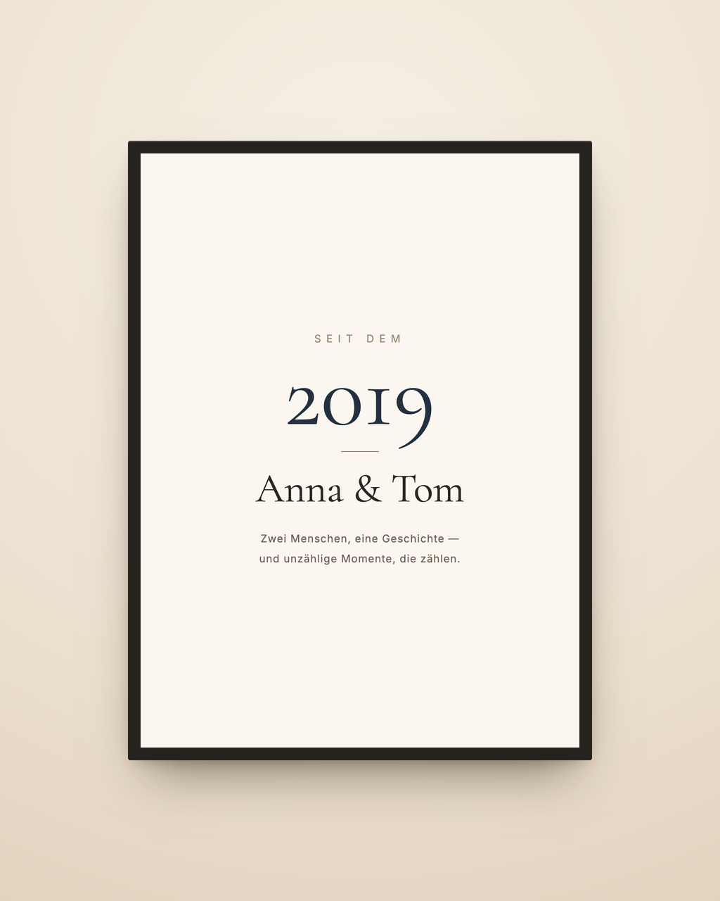 Personalisiertes Typo-Poster mit Namen, Jahr und Wunschtext