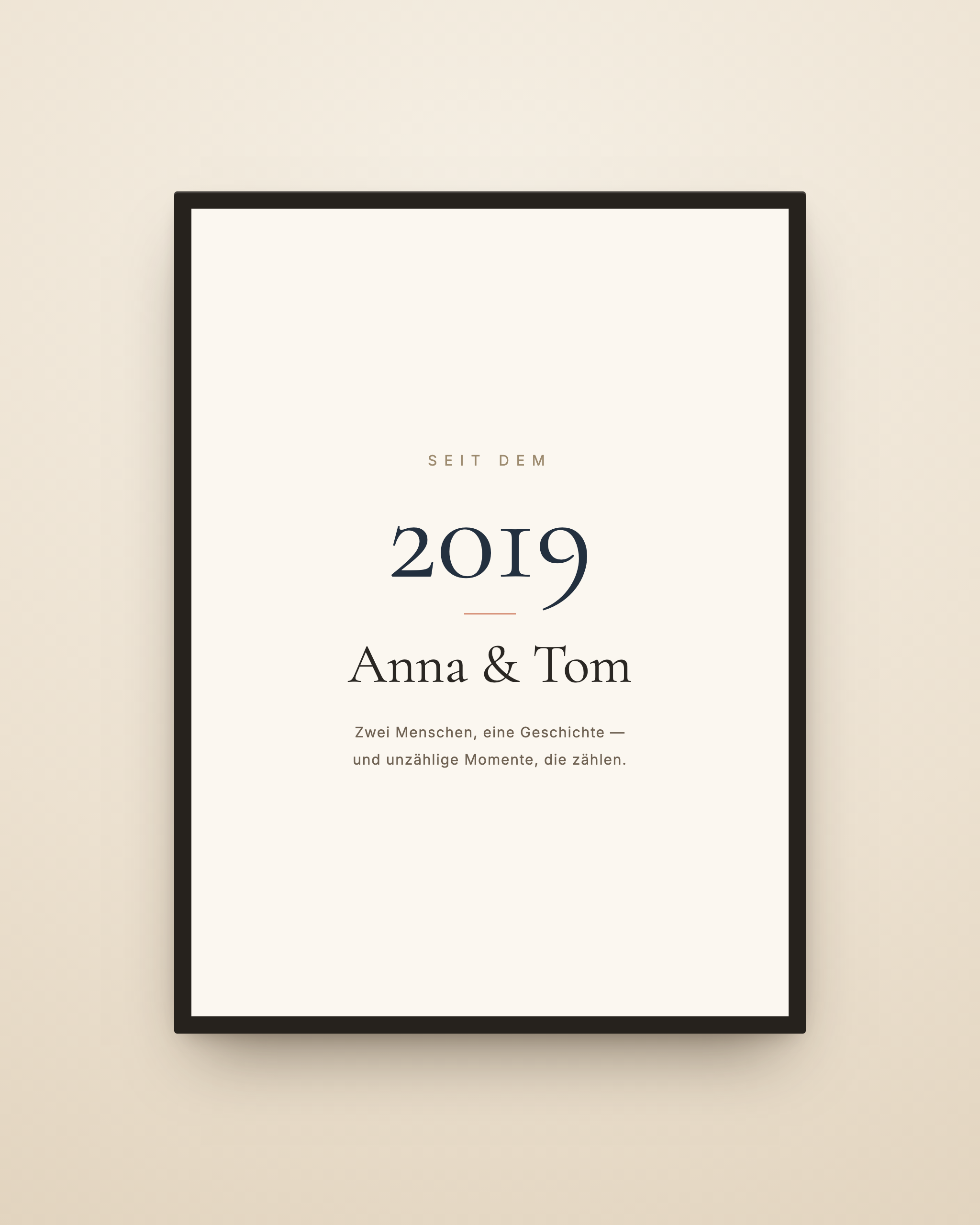 Personalisiertes Typo-Poster mit Namen, Jahr und Wunschtext